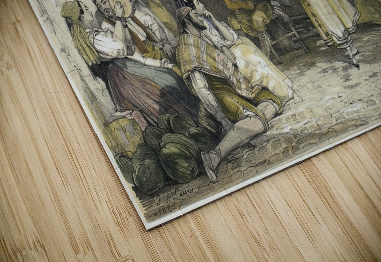 Spanish Peasants Dancing the Bolero [1836] by John Frederick Lewis [1805–1876] MyCozyFineArt Puzzle