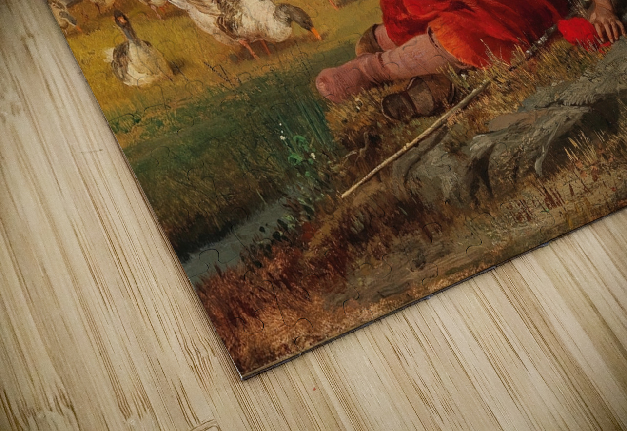 Gänsemagd bei der Rast by Anton Dieffenbach [1831–1914] MyCozyFineArt Puzzle