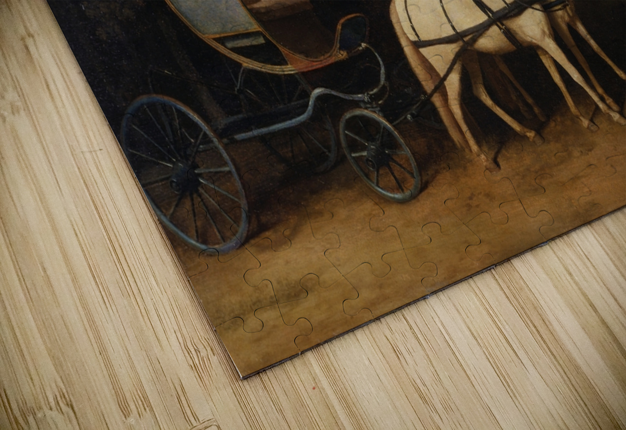 Phaeton with a pair of cream ponies and a stable–lad [between 1780 and 1784] by George Stubbs [1724–1806] MyCozyFineArt Puzzle