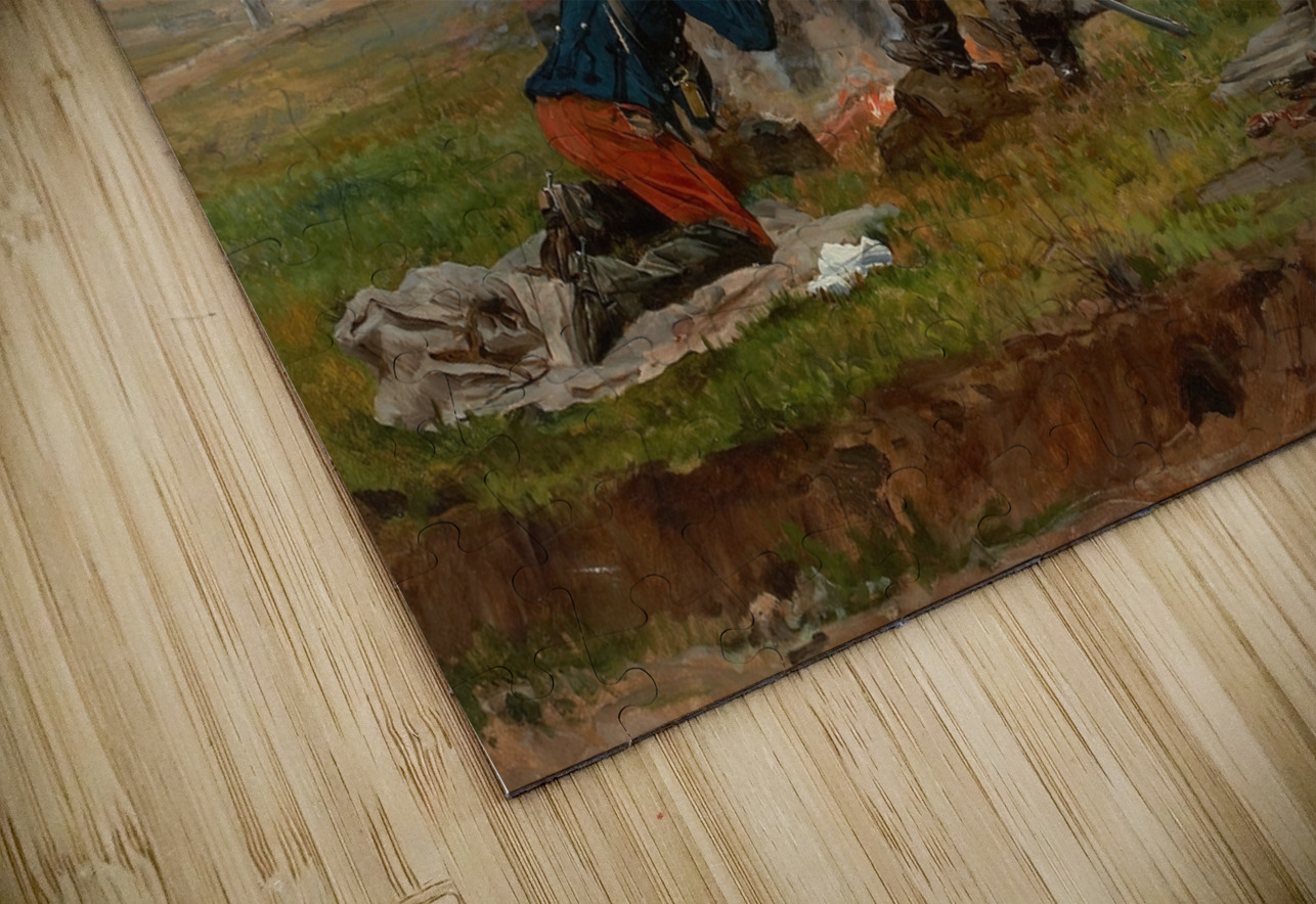 A Cavalry Halt [1878] by Etienne–Prosper Berne–Bellecour [1838–1910] MyCozyFineArt Puzzle