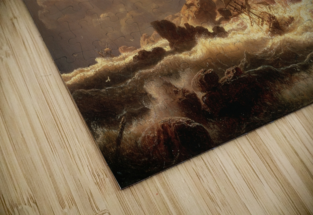 Gale on the Bohuslän Coast [1857] by Marcus Larson [1825–1864] MyCozyFineArt Puzzle