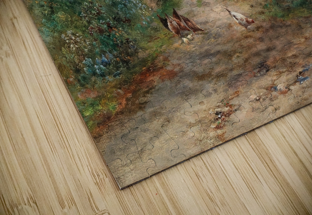 A Rustic Garden in Blossom in the Countryside. By Emil Barbarini [1855–1933] MyCozyFineArt Puzzle