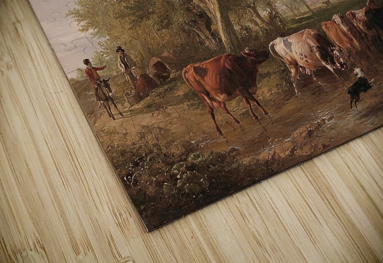 Fording a brook. Suburbs of Canterbury [1834] by Thomas Sidney Cooper [1803–1902] MyCozyFineArt Puzzle