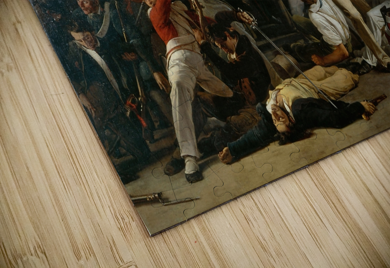 Prise du Louvre. Le 29 juillet 1830. Massacre des gardes suisses. [1832] by Jean–Louis Bezard [1799–1881] MyCozyFineArt Puzzle