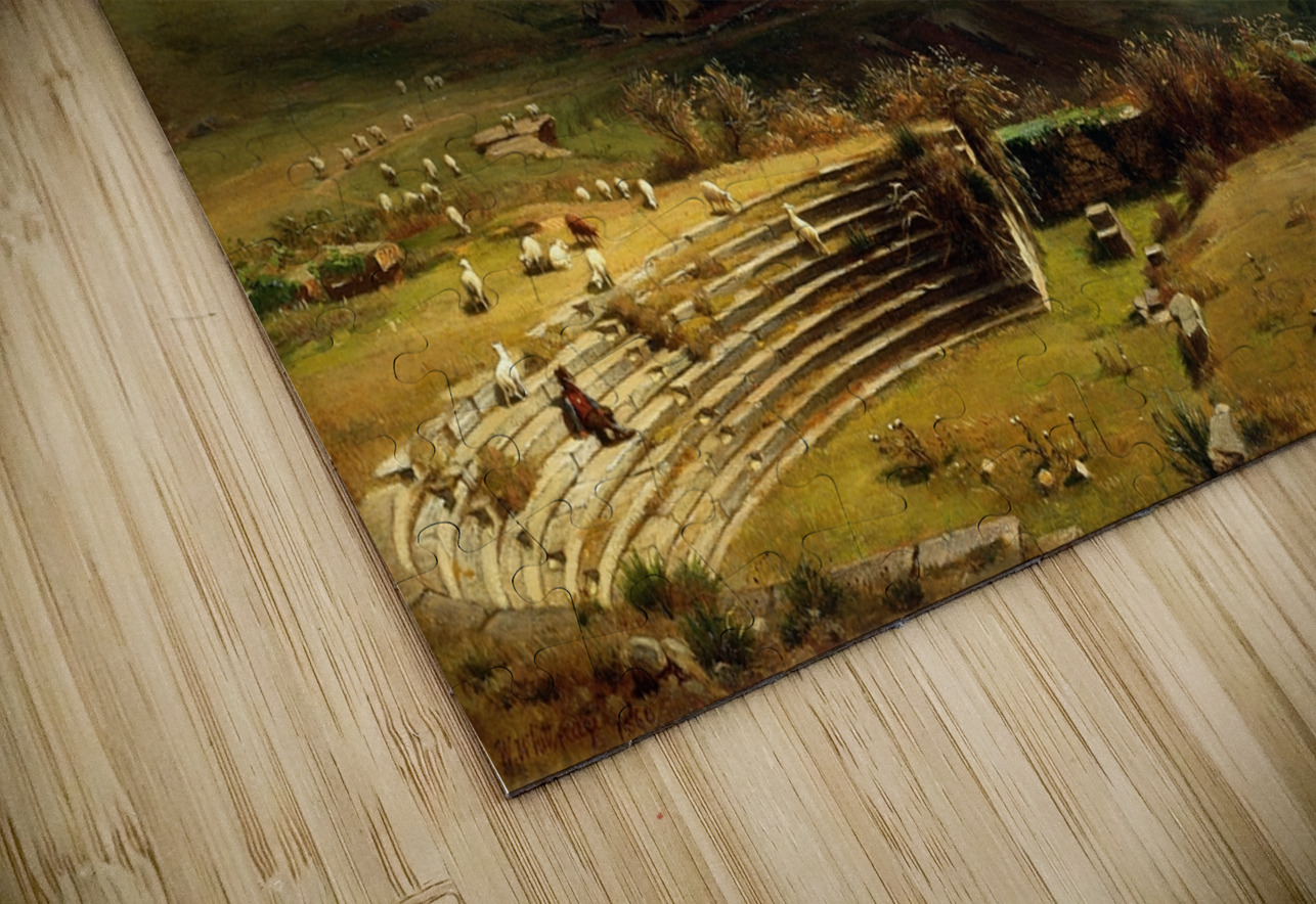 The Amphitheatre of Tusculum and Albano Mountains. Rome [1860] by Worthington Whittredge [1820–1910] MyCozyFineArt Puzzle