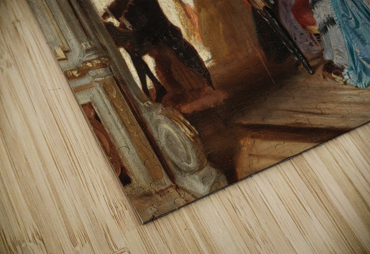 Johann Sebastian Bach at the Organ in Sanssouci in the Presence of Frederick the Great and the Royal Family on 7 May 1747 by Hermann von Kaulbach [1846–1909] MyCozyFineArt Puzzle