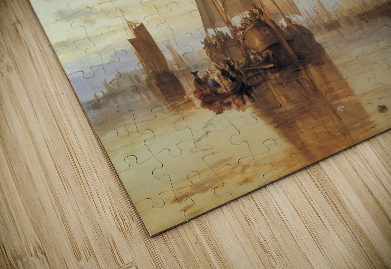 Dort or Dordrecht– The Dort Packet–Boat from Rotterdam Becalmed [1818] by Joseph Mallord William Turner [1775–1851] MyCozyFineArt Puzzle