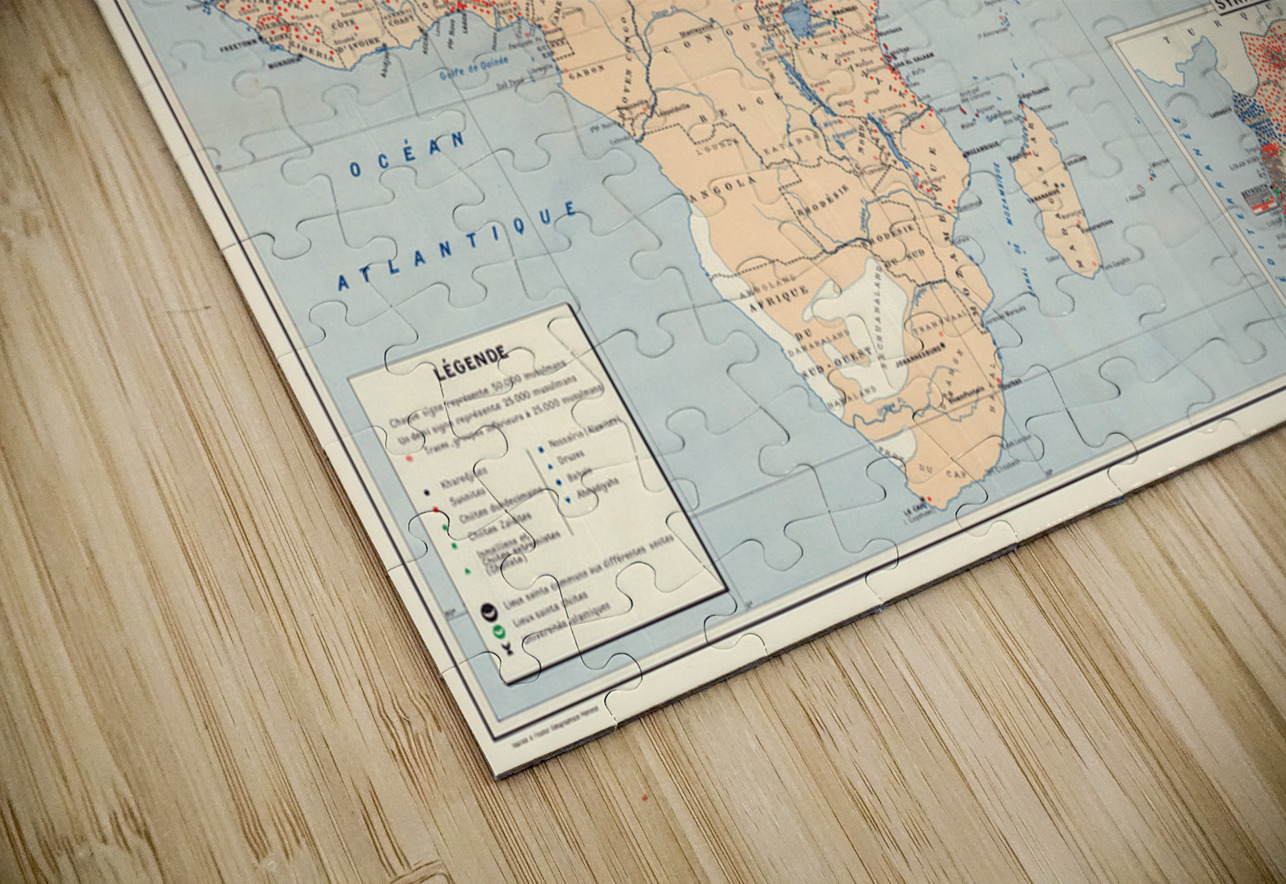 Statistical Map of Muslim Population in Asia and Africa – Geographic and Demographic Map Depicting Regional Distribution Cultural Centers and Population Density Reflecting Religious and Ethnographic Studies of the Islamic World History In Your Home Puzzle