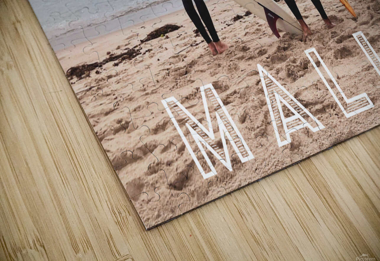 Three Surfers at Malibu with Text Leah McPhail Puzzle