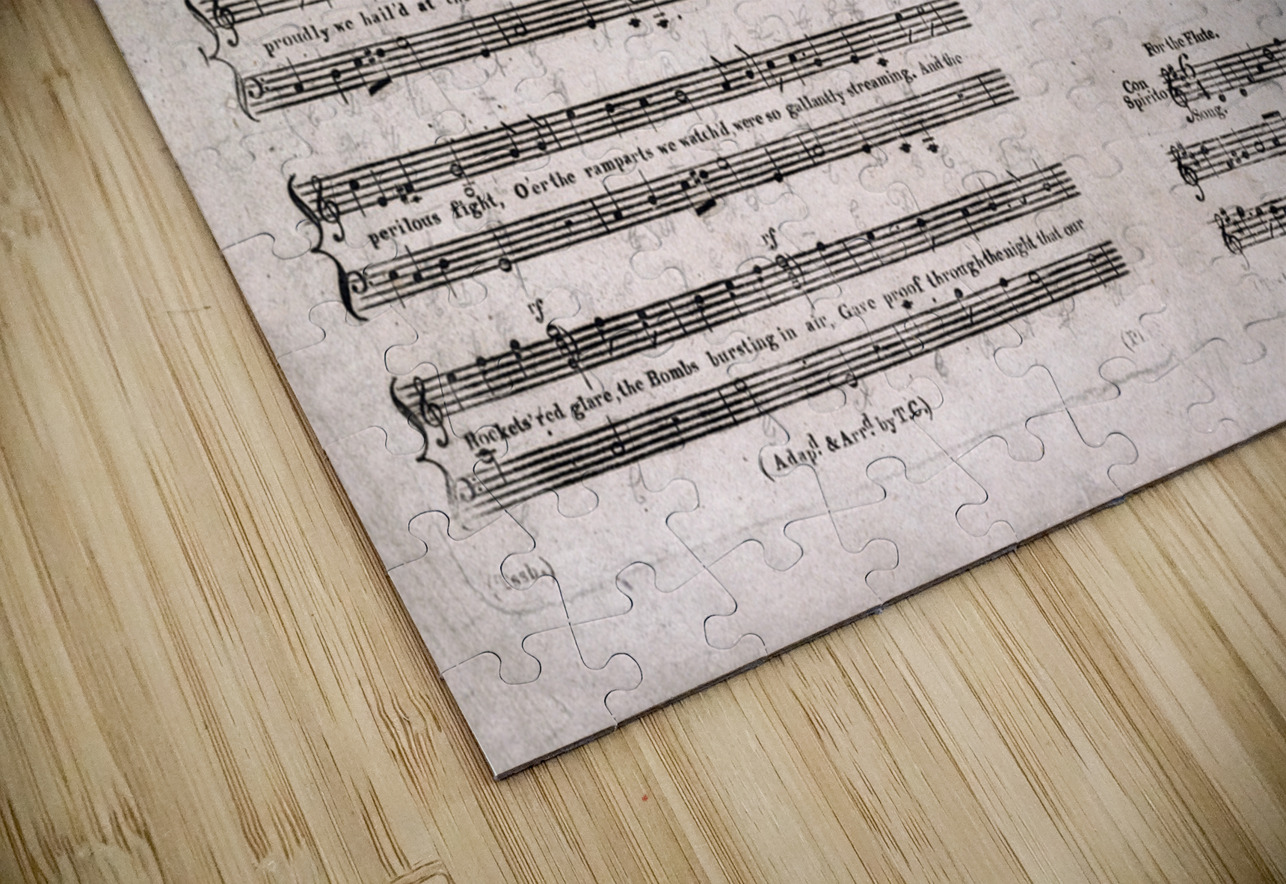 1814 Earliest Published Sheet Music for The Star-Spangled Banner by Francis Scott Key – Original Patriotic Publication Reflecting the War of 1812 Early American Music History and the Origins of the National Anthem History In Your Home Puzzle