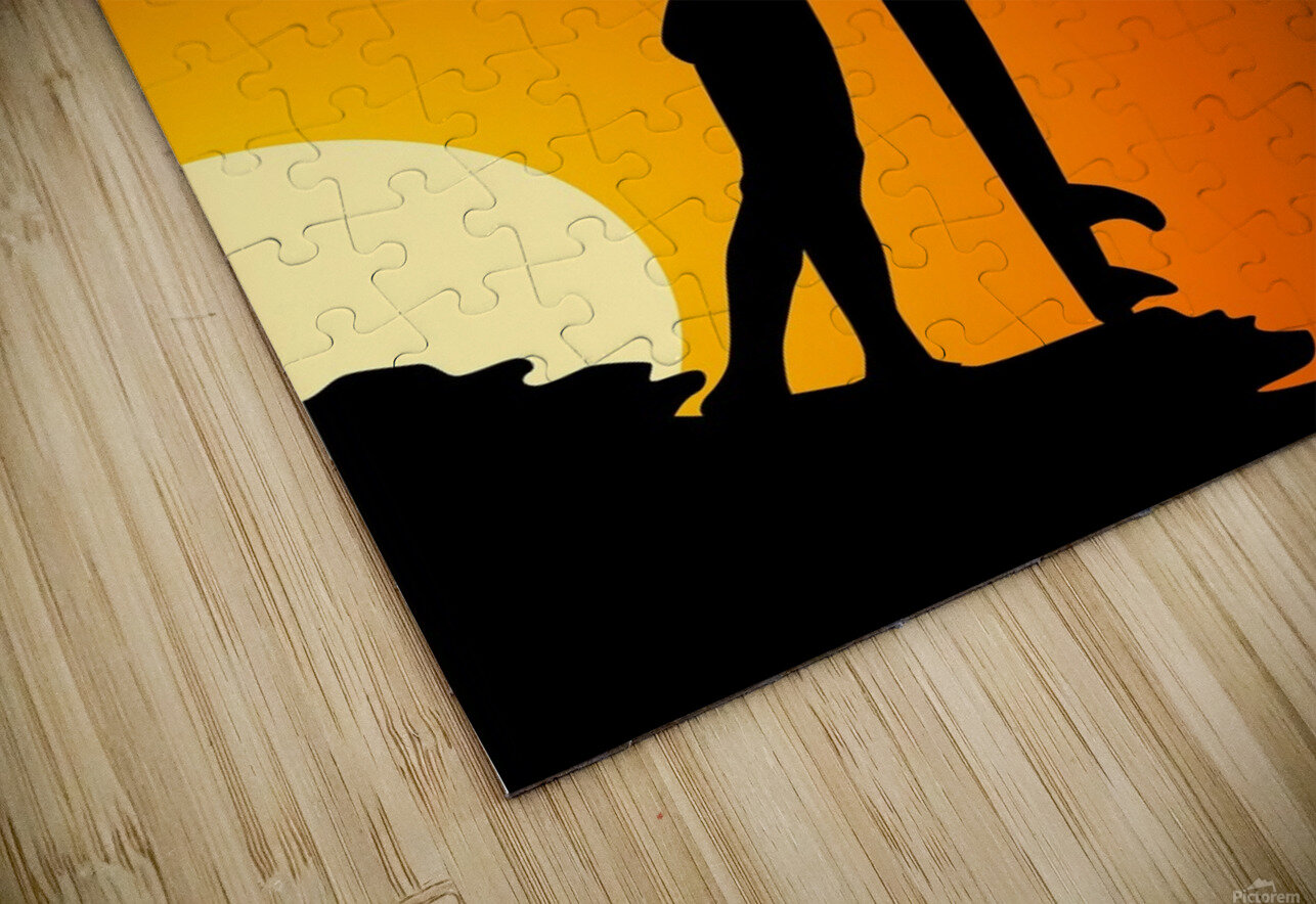 surfer sunset silhouette girl Samant4 Puzzle