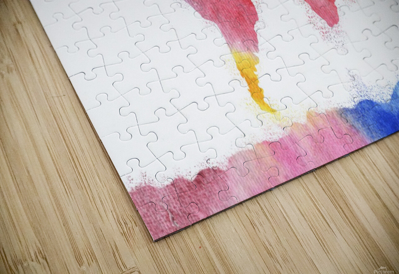 Watercolor Silhouette World Map Rainbow Sea Irina Sztukowski Puzzle