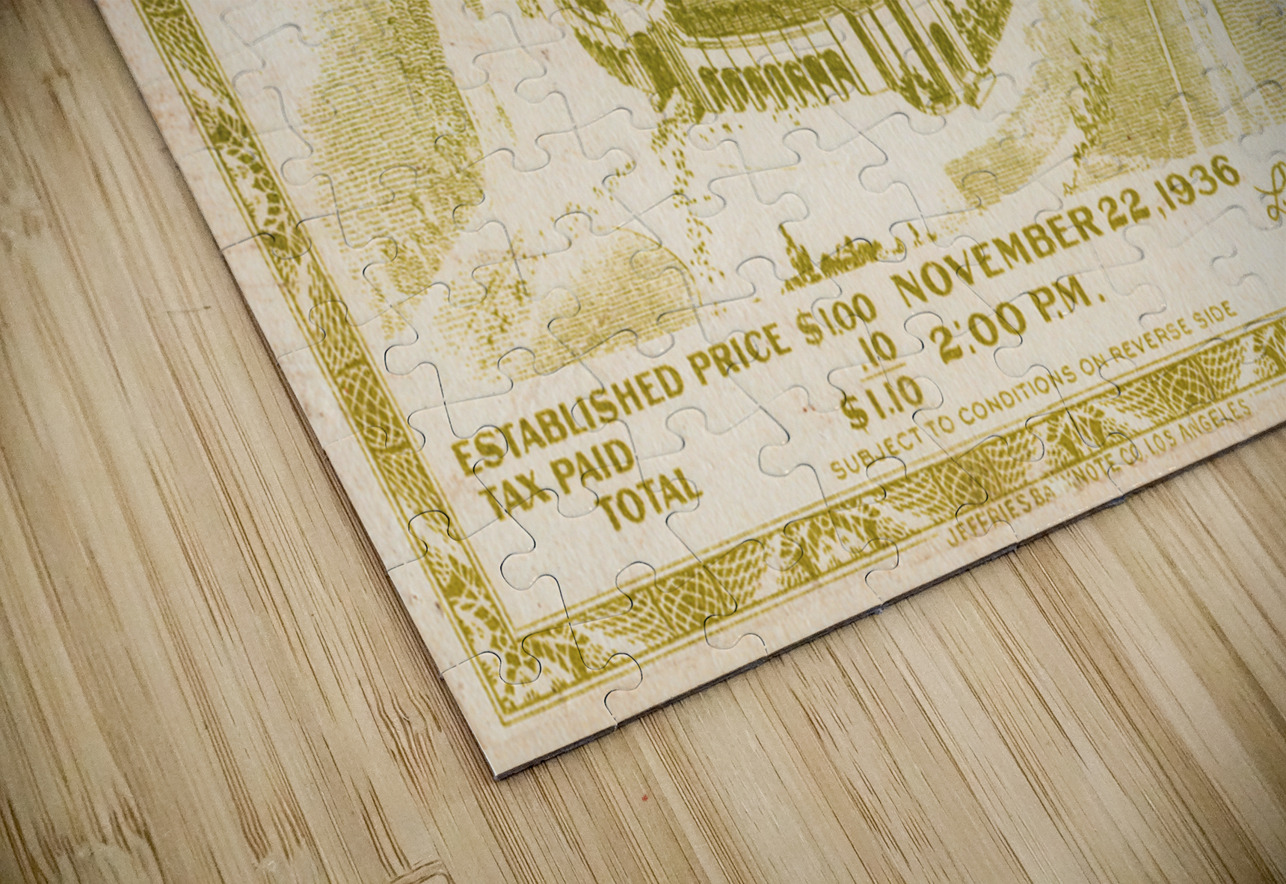 1936 loyola santa clara ticket Row One Brand Puzzle