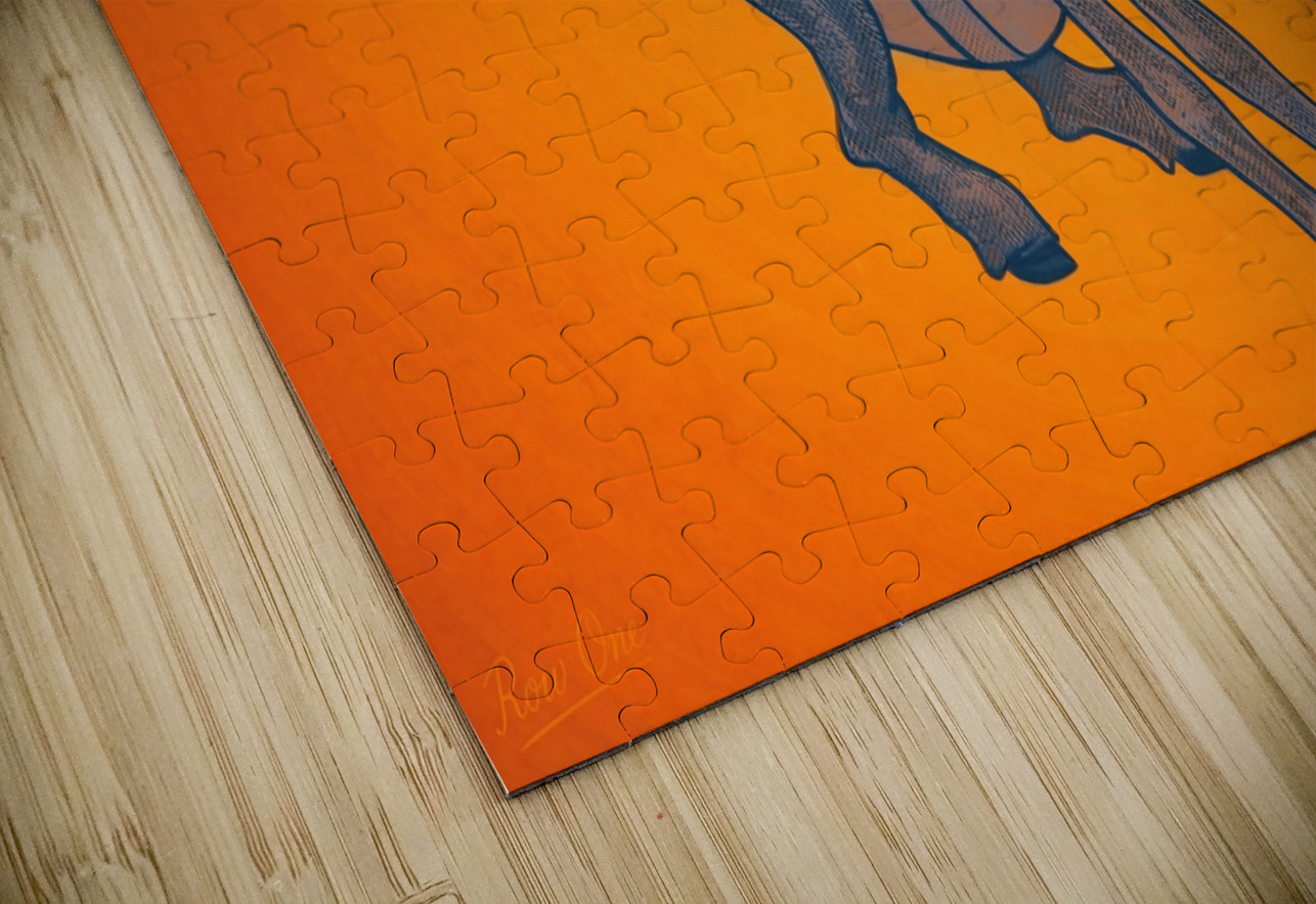 Vintage Texas Western College Burro Mascot Art Row One Brand Puzzle