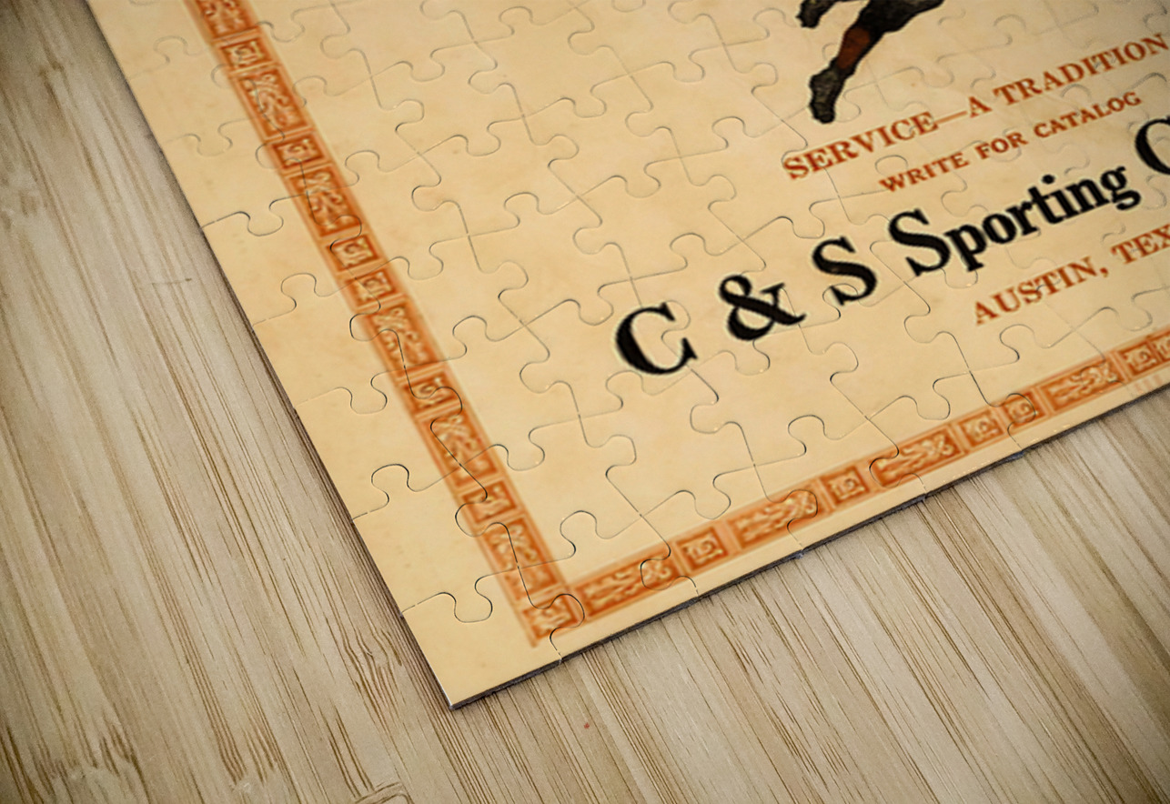 Early 1900s C and S Sporting Goods Ad in Austin Row One Brand Puzzle