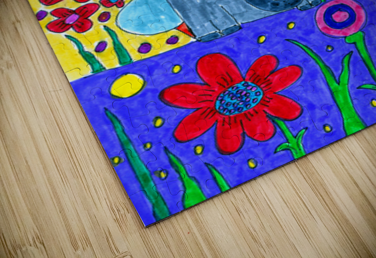 Abstract Colourful Elephant Catriona Roberts Nature Photography and Designs Puzzle