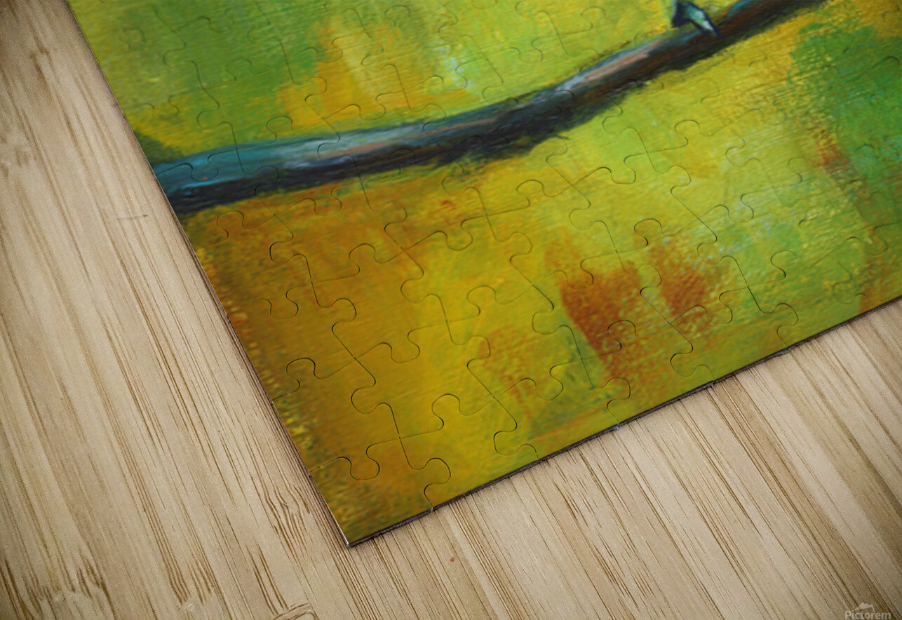 Blue tit bird portrait acrylic painting  Karen Kaspar Puzzle