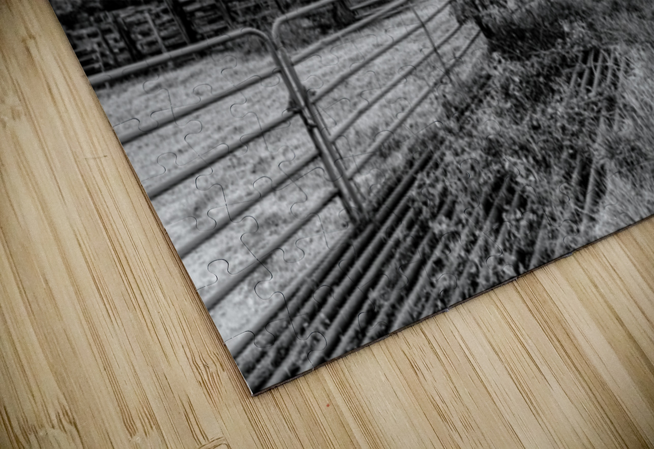 Ozarks Barn October Sunset Grayscale Jennifer White Puzzle