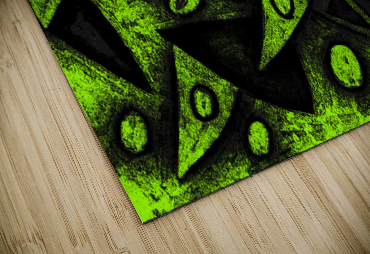 Abstract Green Grungy Triangles Catriona Roberts Nature Photography and Designs Puzzle