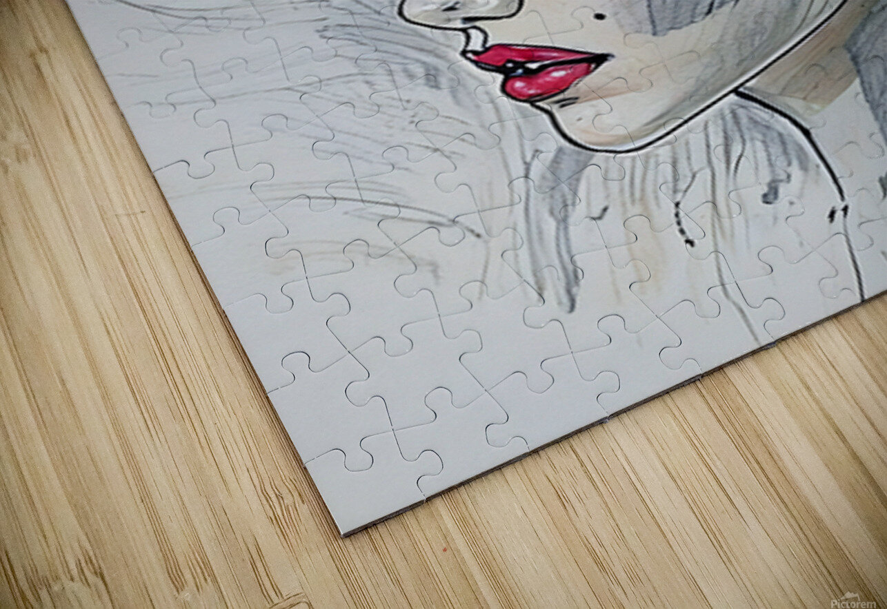 ArtXcl 334 portrait woman red lips flower pencil Forgotten Art Puzzle