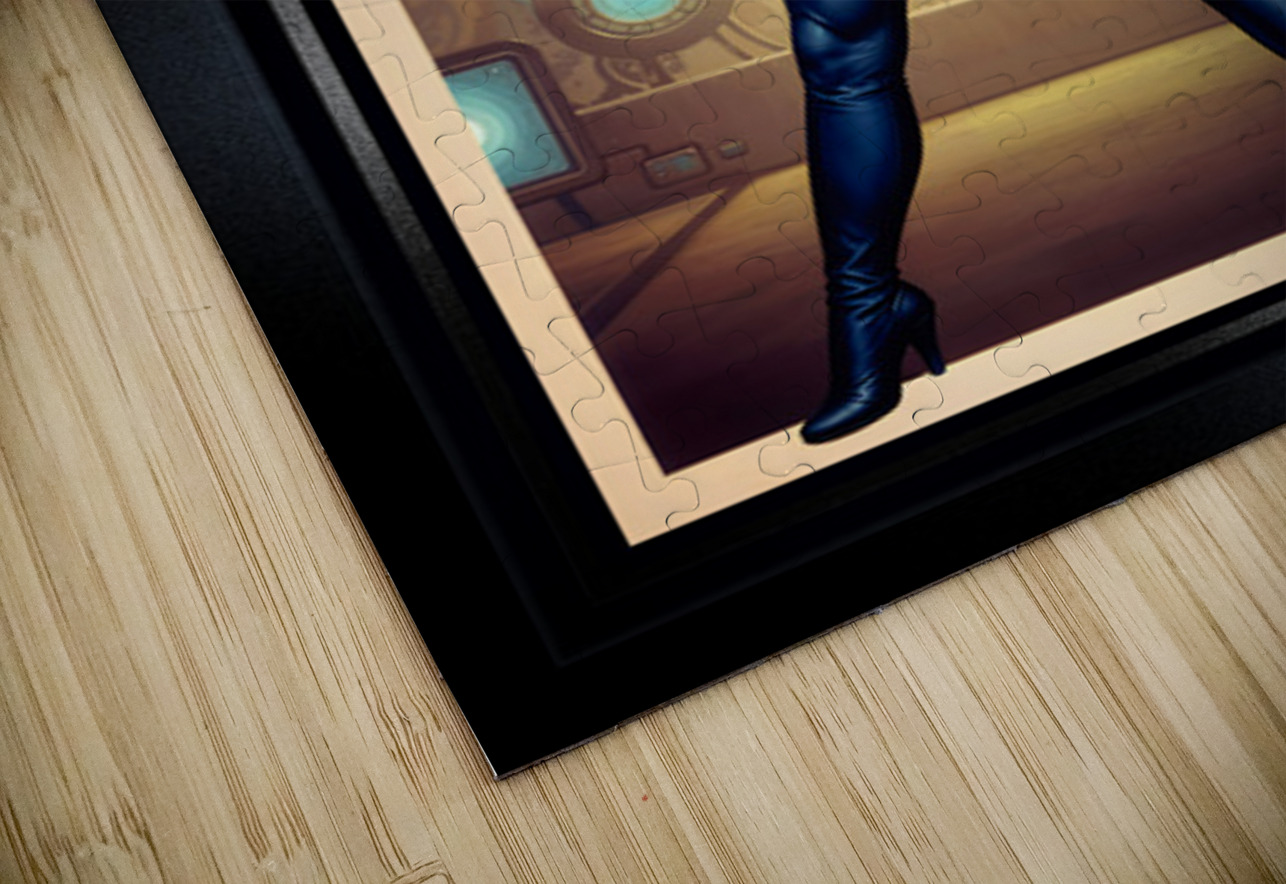 Vintage Sci-Fi Hylaria Velstrada Retro-Fusion Pinup Portrait Striking AI Concept Art by Xzendor7 xzendor7 Puzzle