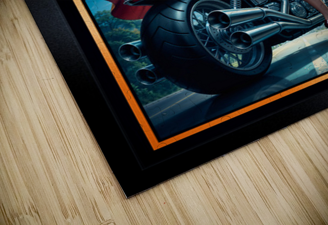 Uranna Laxien Evading Alien Craft On Her Fyrnax Motorcycle Gorgeous AI Concept Art by Xzendor7 xzendor7 Puzzle