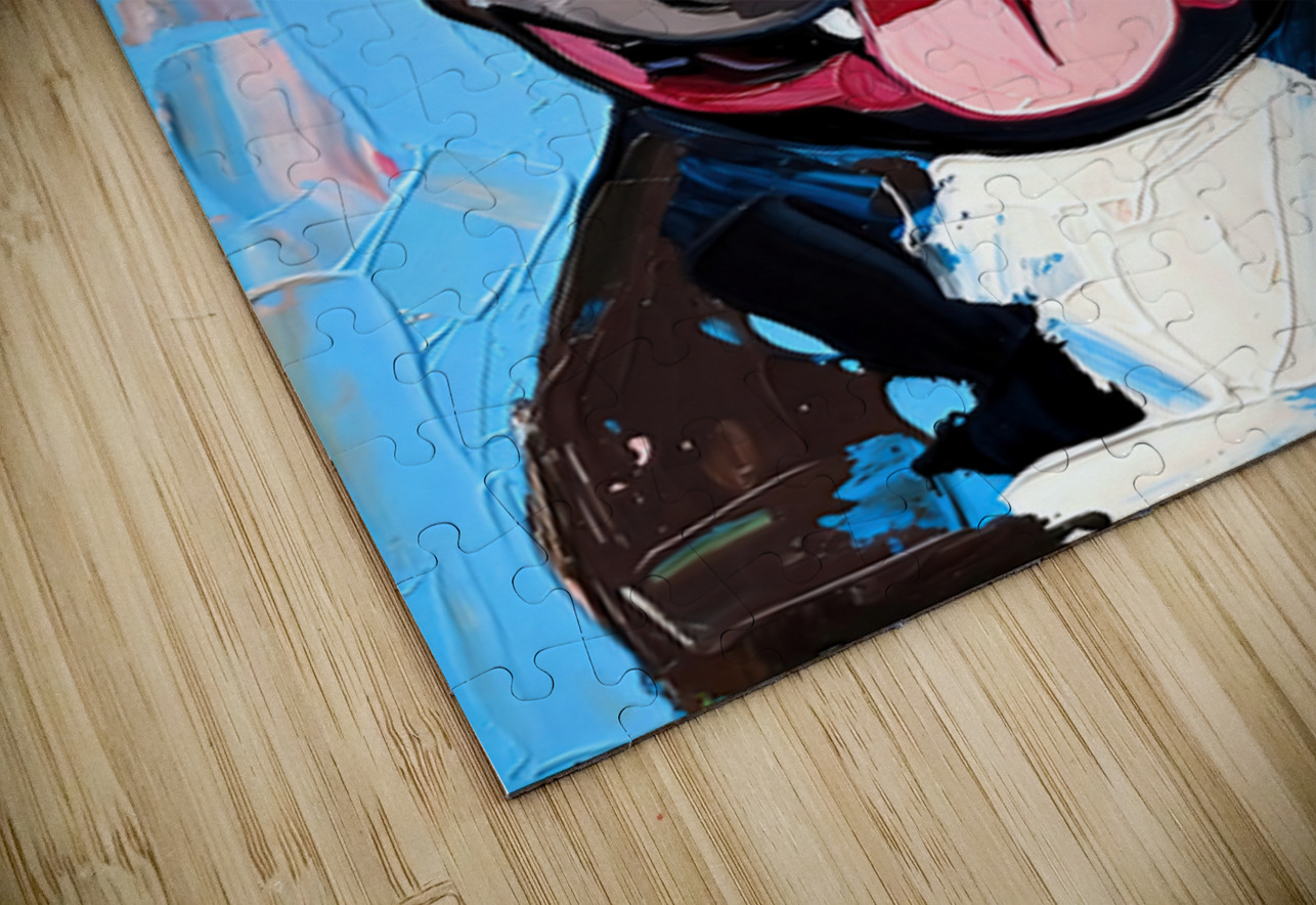 Smiling Brindle French Bulldog Pop Art Portrait Chris Butler Puzzle