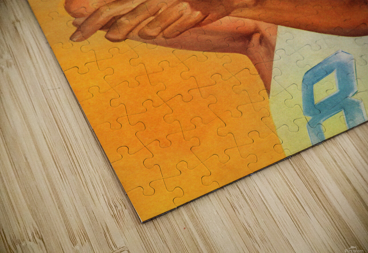 1956 Golden Background Vintage Basketball Player Art Row One Brand Puzzle