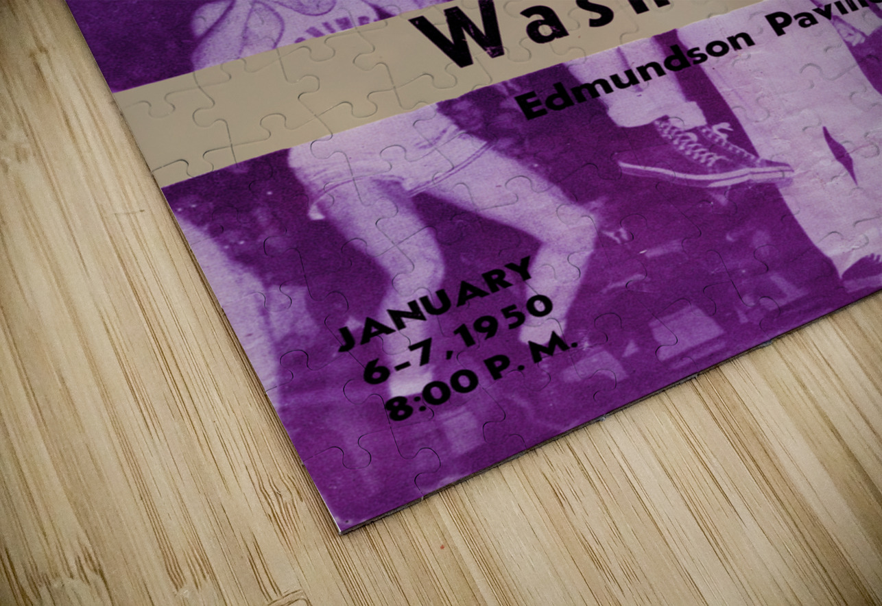 1950 Washington Huskies Basketball Program Art Row One Brand Puzzle