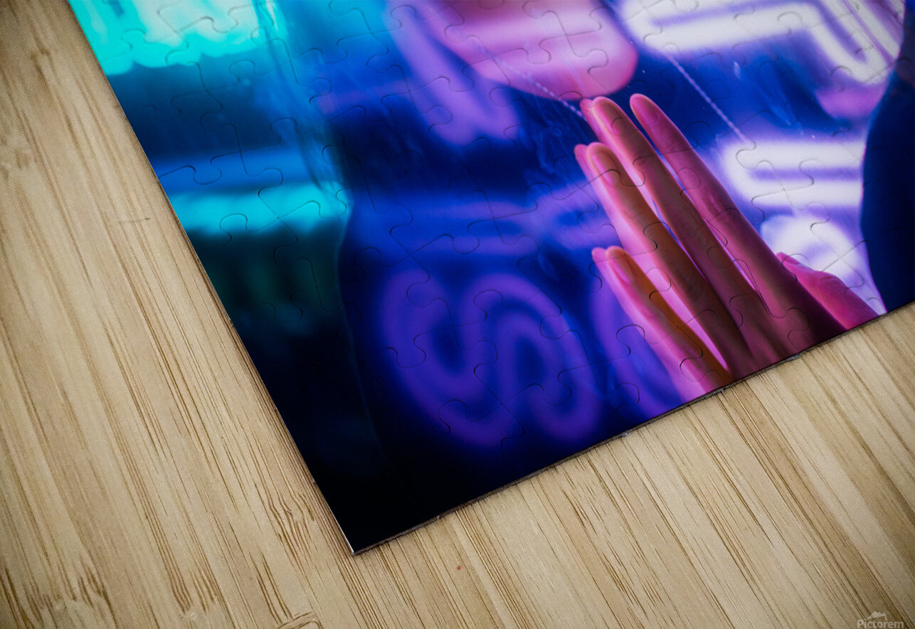 Young Chinese woman portrait with neon lights Philippe Lejeanvre Puzzle