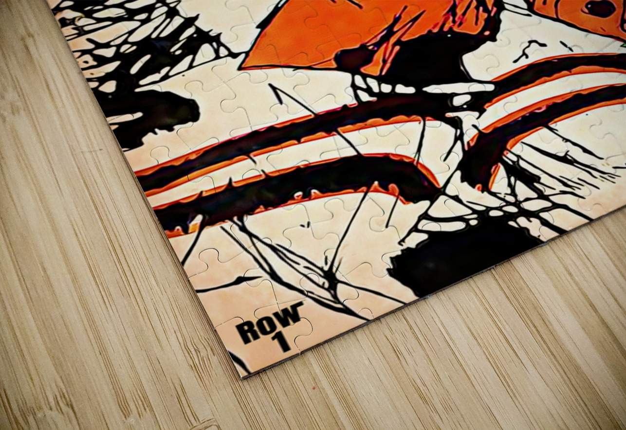 Retro Cincinnati Bengals Line of Scrimmage Art Row One Brand Puzzle