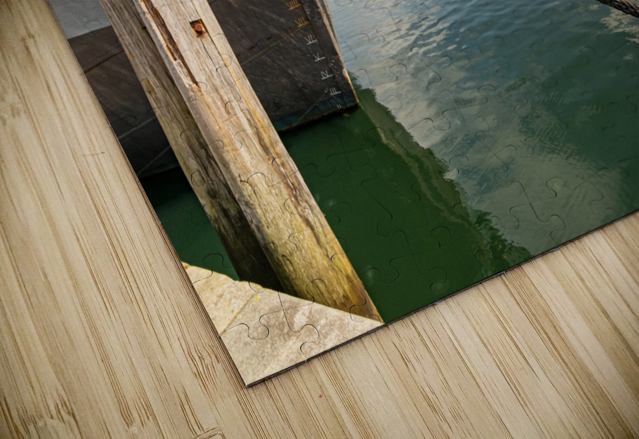 Scenic view of the harbour and waterfront in Flensburg Germany caladoart Puzzle