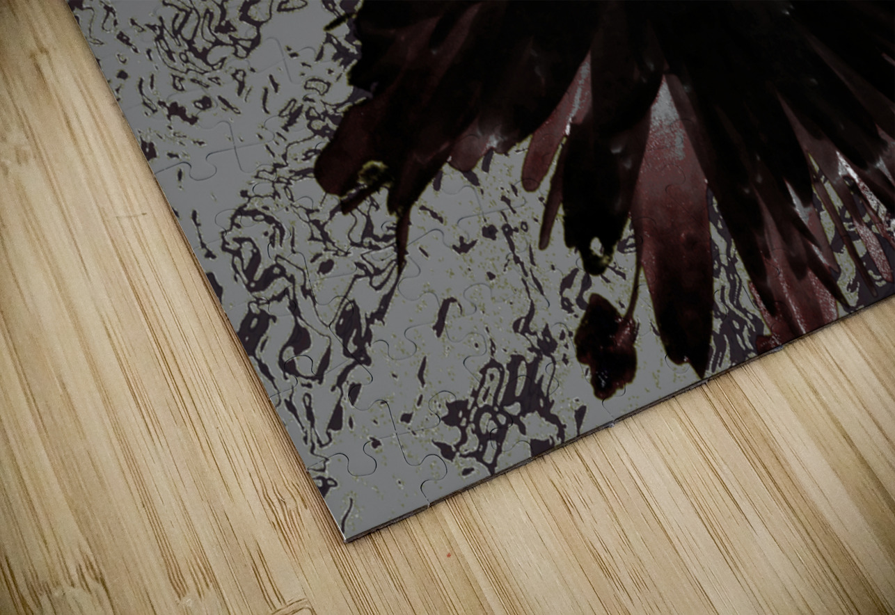 Dark Daisy with White Centre on a Grey Abstract Background Catriona Roberts Nature Photography and Designs Puzzle