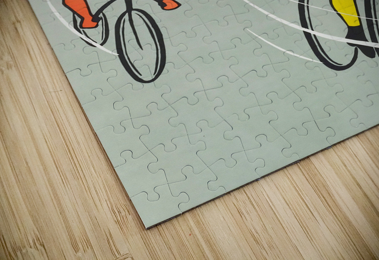 1950s bike racing art Row One Brand Puzzle