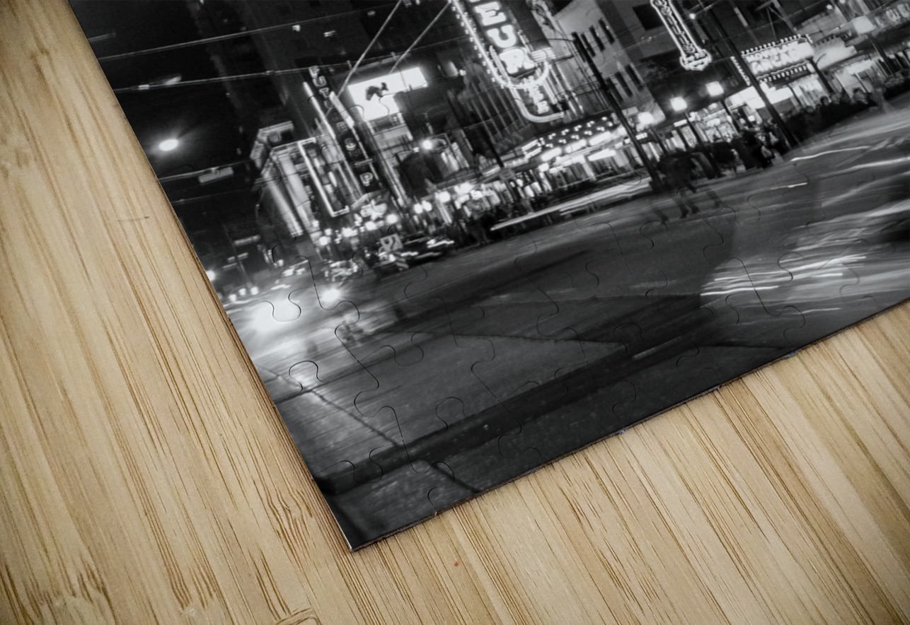 vogue theater at night granville street  vertical Black And White Puzzle