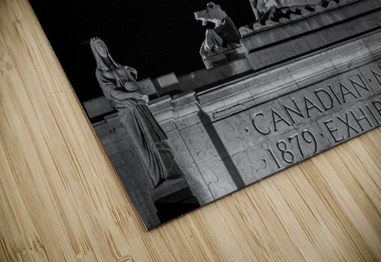 canadian national exhibition at night  horizontal Black And White Puzzle
