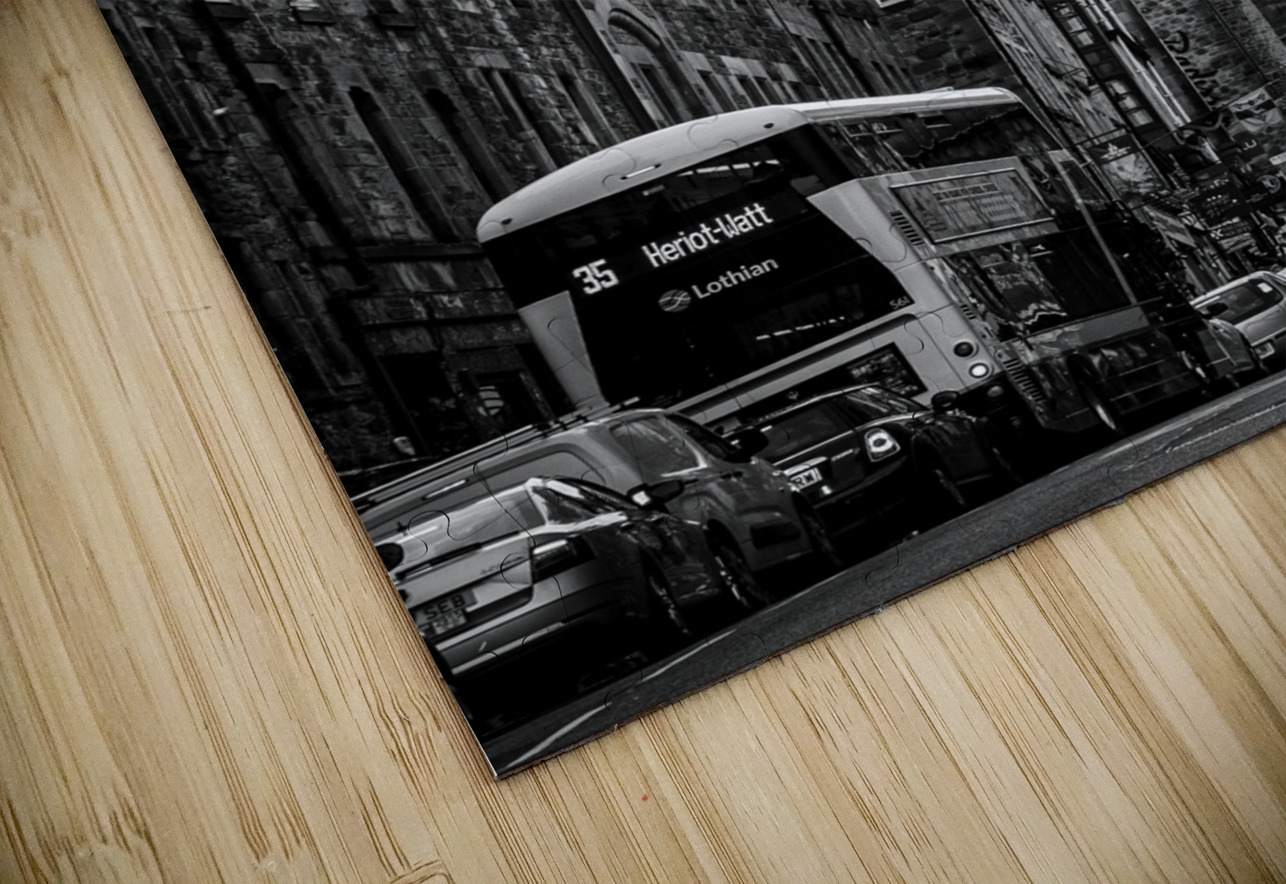 the royal mile old town edinburgh  vertical 4665 Black And White Puzzle