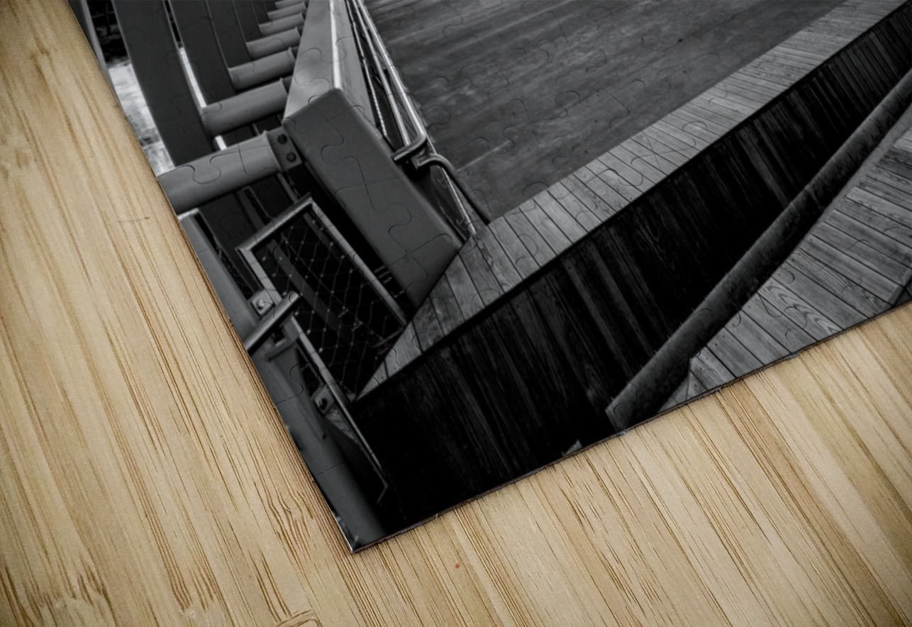 Sunrise Through The Farnam Pier Beams Grayscale Jennifer White Puzzle