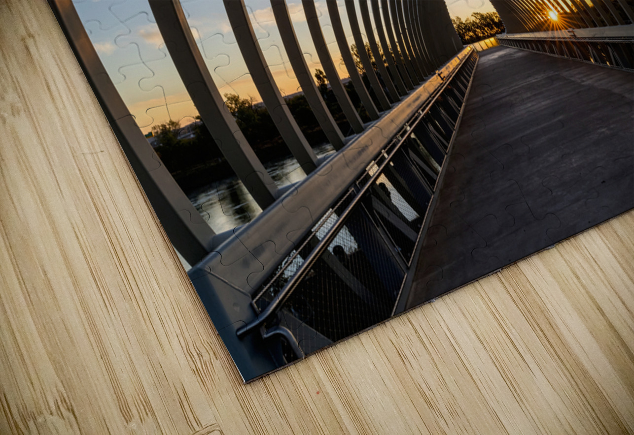 Sun Star Sunrise Throuh Farnam Pier Jennifer White Puzzle