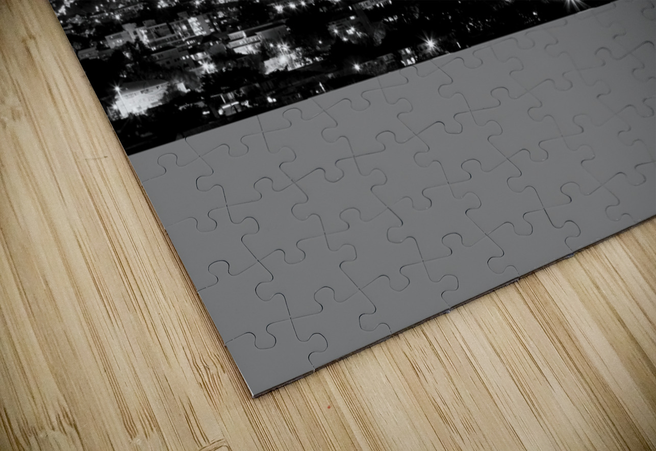 gardens district at lions head at night  horizont Black And White Puzzle