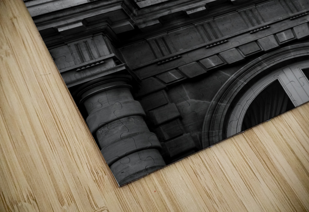 clock atop french senate building  vertical 3460 Black And White Puzzle