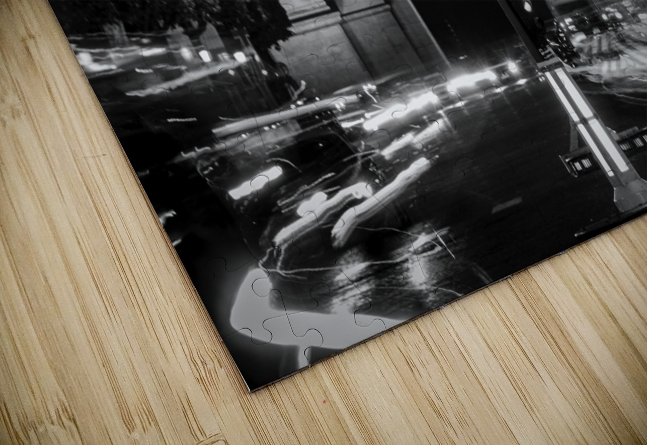 arc de triomphe from george v metro stop  horizon Black And White Puzzle