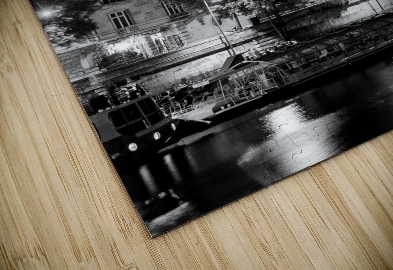 hotel seine at night  vertical 2448 Hotel 13k Black And White Puzzle