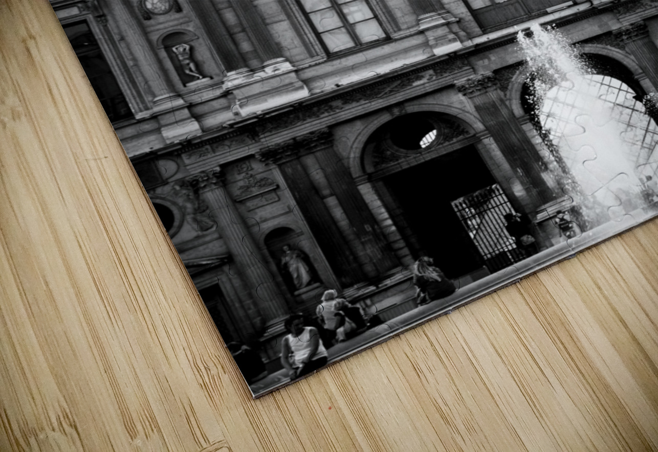 musee du louvre  vertical 2455 Musee 13k Black And White Puzzle