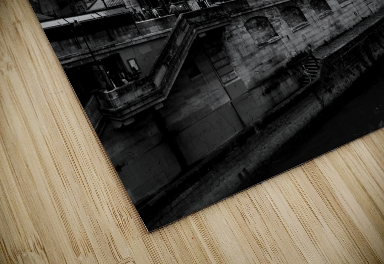 paris apartments along the river seine  horizonta Black And White Puzzle