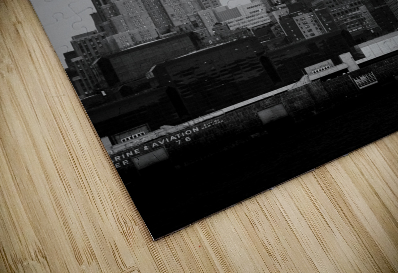 empire state building midtown skyline  vertical 1 Black And White Puzzle