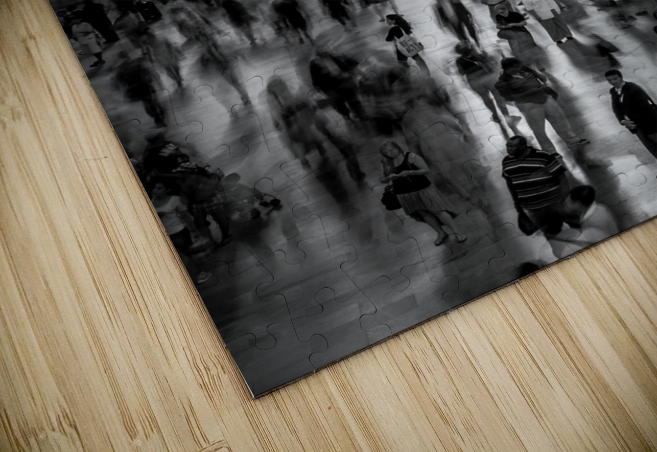 inside grand central station  vertical 1486 Poser Black And White Puzzle