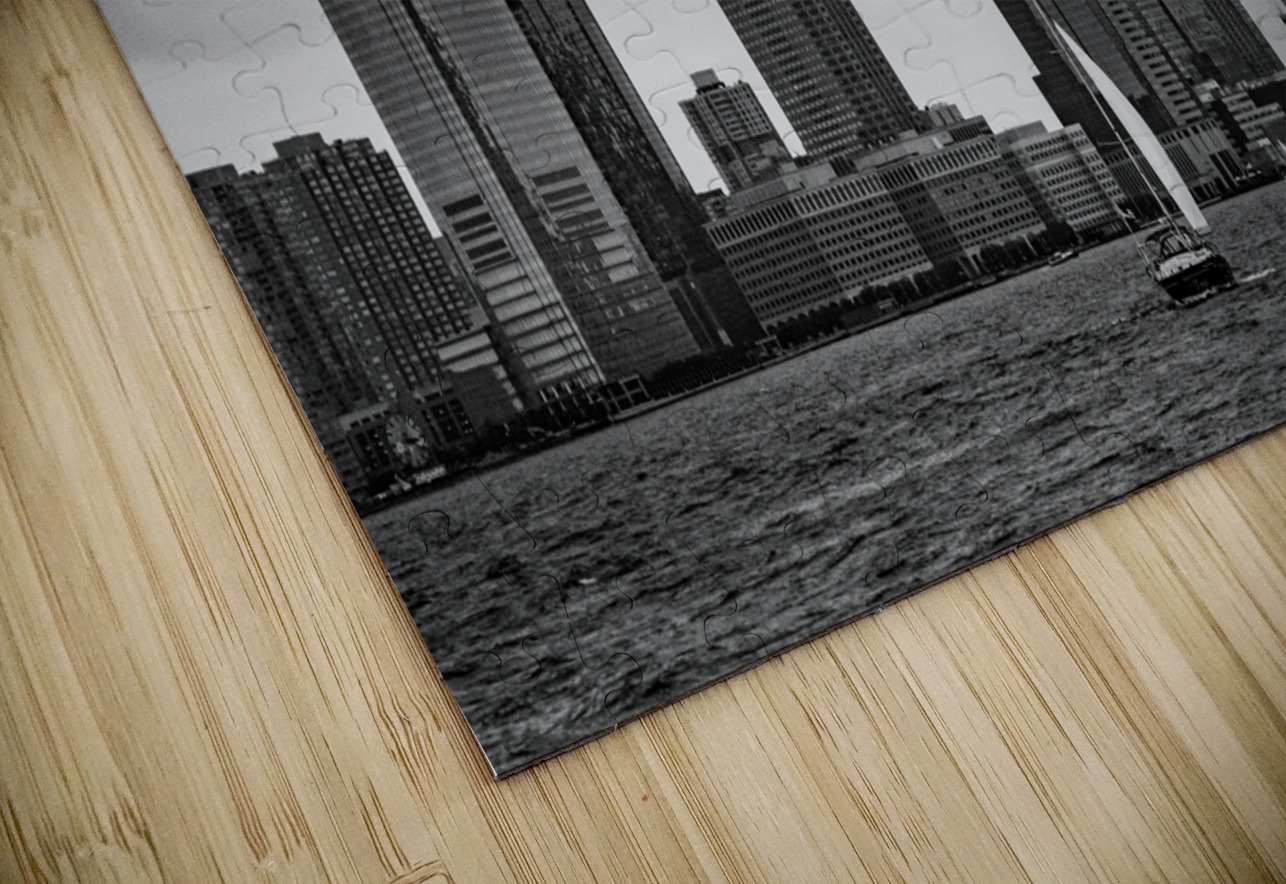 goldman sachs building jersey city  horizontal 14 Black And White Puzzle