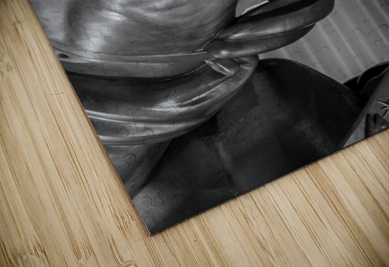 prometheus at night rockafeller center  vertical Black And White Puzzle