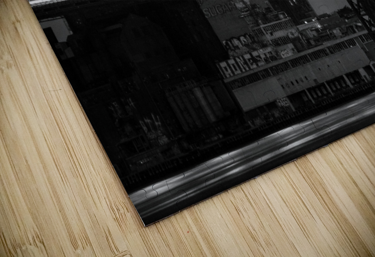 williamsburg bridge at night  horizontal 1524 Wil Black And White Puzzle